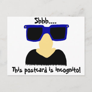 Carte postale Incognito Mustache & Lunettes