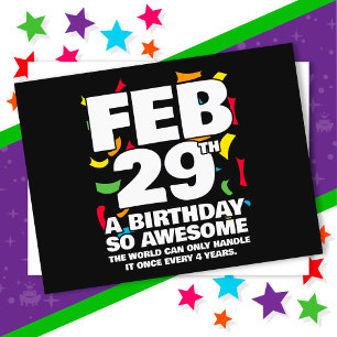 Carte Postale Incroyable Anniversaire Jour Intercalaire Année Bi