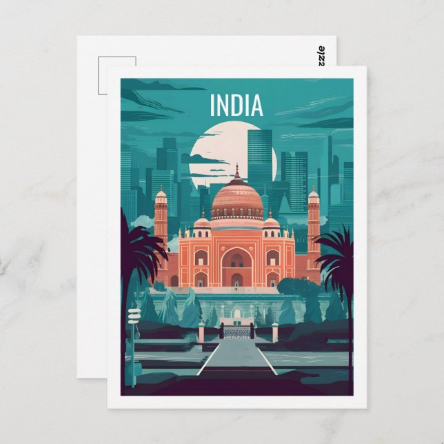 Carte Postale Inde célèbre Travel Place (Devant / Derrière)