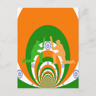 Carte Postale Inde Cricket Spirit : Design abstrait