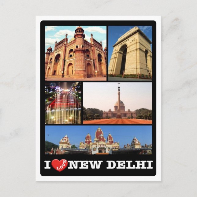 Carte Postale Inde - New Delhi - I Love - (Devant)