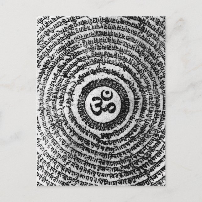 carte postale, inde, om mani padme hum (Devant)