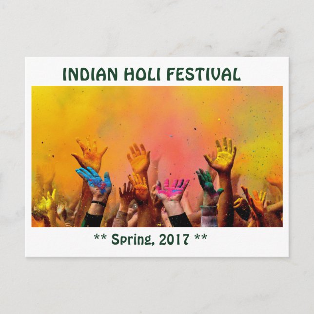 CARTE POSTALE INDIAN HOLI FESTIVAL (Devant)