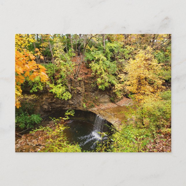 Carte Postale Indian Run Falls Park à Automne, Dublin, Ohio (Devant)