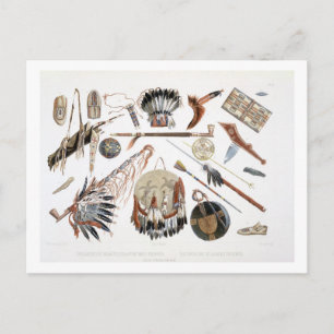 Carte Postale Indian Utensils and Arms, plate 48 from Volume 2 o