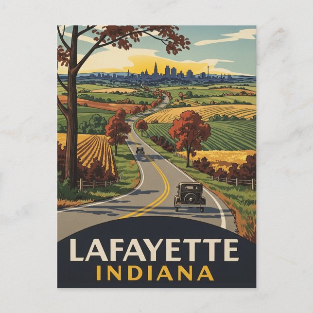 Carte Postale Indiana Lafayette Travel (Devant)