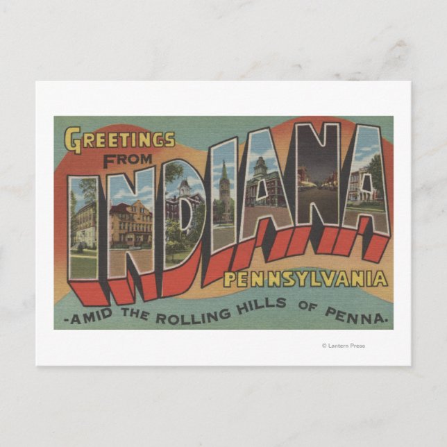 Carte Postale Indiana, Pennsylvanie - Scènes de grandes lettres (Devant)
