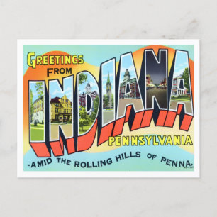 Carte postale Indiana, Pennsylvanie Vintage Big Le