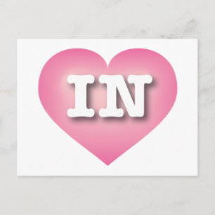 Carte Postale Indiana Pink Fade Heart - I love IN