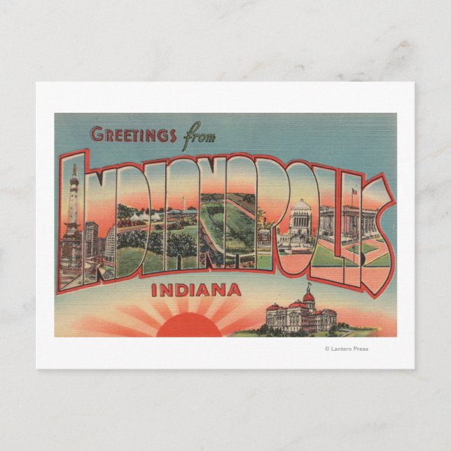 Carte Postale Indianapolis, Indiana - Scènes de grandes lettres  (Devant)