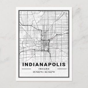Carte Postale Indianapolis Indiana USA Travel City Map