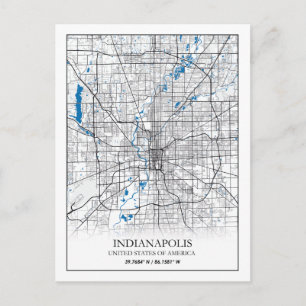 Carte Postale Indianapolis Indiana USA Travel City Map