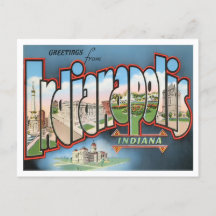 Carte postale Indianapolis, Indiana Vintage Big Le