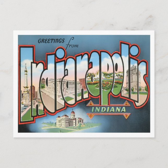 Carte postale Indianapolis, Indiana Vintage Big Le (Devant)
