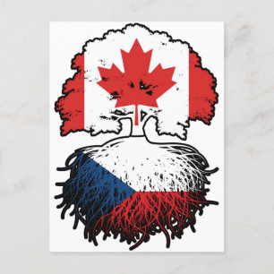 Carte Postale Indicateur canadien tchèque des racines de l'arbre