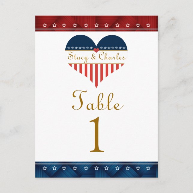 Carte Postale Indicateur Coeur patriotique Mariage Tableau Numér (Devant)