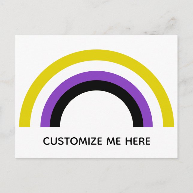 Carte Postale Indicateur de fierté non binaire Rainbow non binai (Devant)