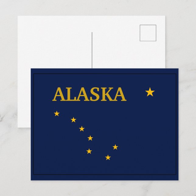 Carte Postale Indicateur de l'état de l'Alaska (Devant / Derrière)