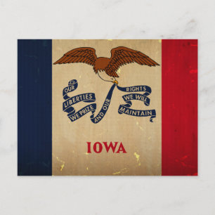Carte Postale Indicateur d'état Iowa VINTAGE.png