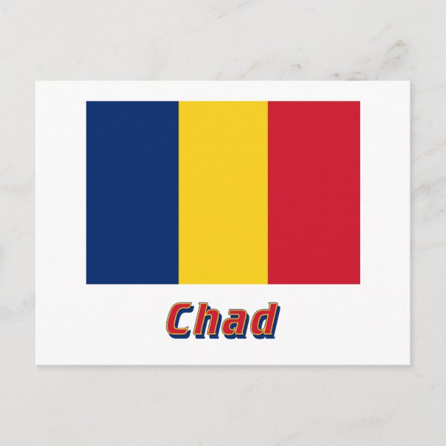 Carte Postale Indicateur Tchad avec nom (Devant)