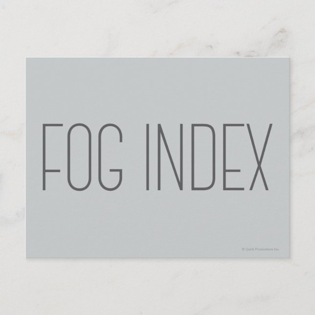 Carte Postale Indice de brouillard (Devant)