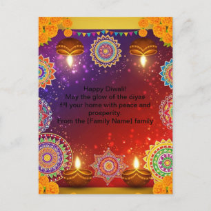 Carte postale indienne élégante Diwali Rangoli