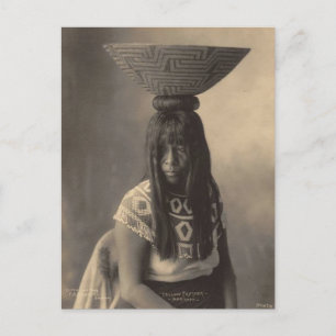 Carte Postale Indienne vintage : Plumes jaunes, Maricopa -