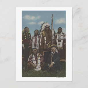 Carte Postale Indiens du Nord-Ouest - Buffalo Bill, Sitting Bull