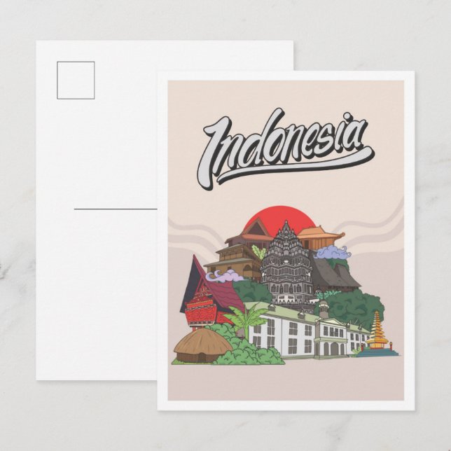 Carte Postale Indonesia Travel (Devant / Derrière)