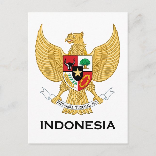 Carte Postale INDONÉSIE - emblème/drapeau/armoiries/symbole (Devant)