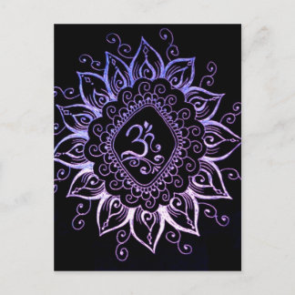 Carte postale indoue de symbole de henné