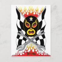 Carte postale Inferno Luchador Mexicain Wrestler