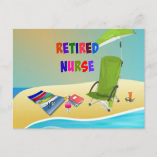 Carte Postale Infirmière à la retraite, amusante au soleil