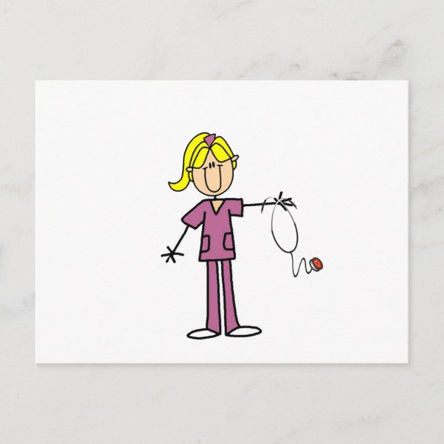 Carte Postale Infirmière à silice féminine blonde (Devant)