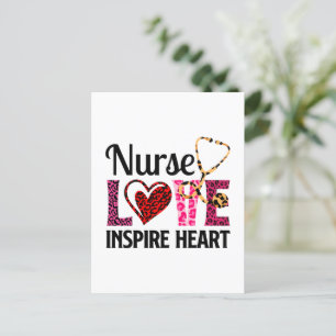 Carte Postale Infirmière Amour Inspirer Coeur - Motivationnel Pa