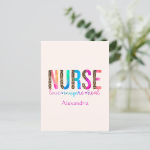 Carte Postale Infirmière - Amour, Inspirer, Guérir