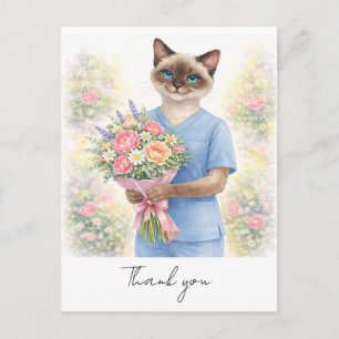 Carte Postale Infirmière avec des fleurs de l'infirmière pour di