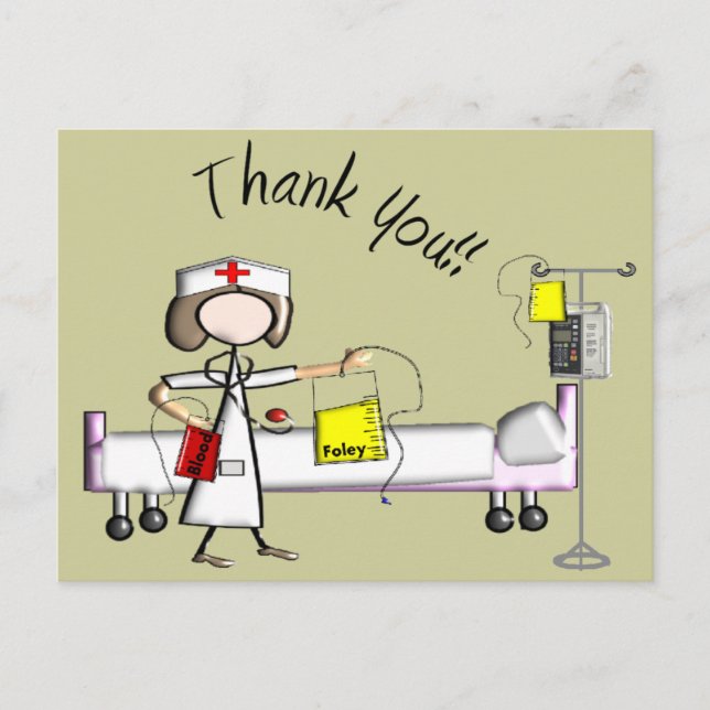 Carte Postale Infirmière Cadeaux "Merci" (Devant)