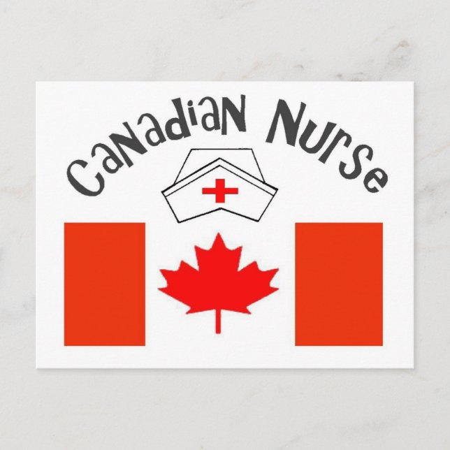Carte Postale Infirmière canadienne (drapeau canadien) Infirmièr (Devant)