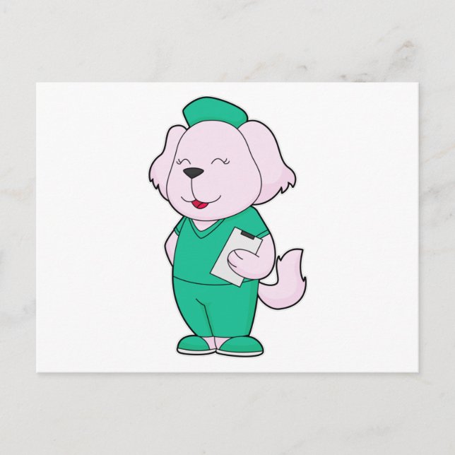 Carte Postale Infirmière canine (Devant)
