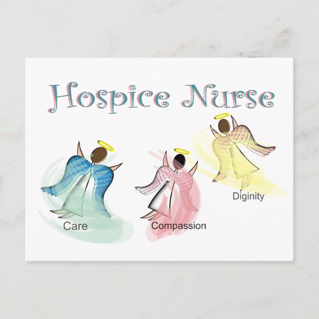 Carte Postale Infirmière d'accueil 3 anges Design (Devant)