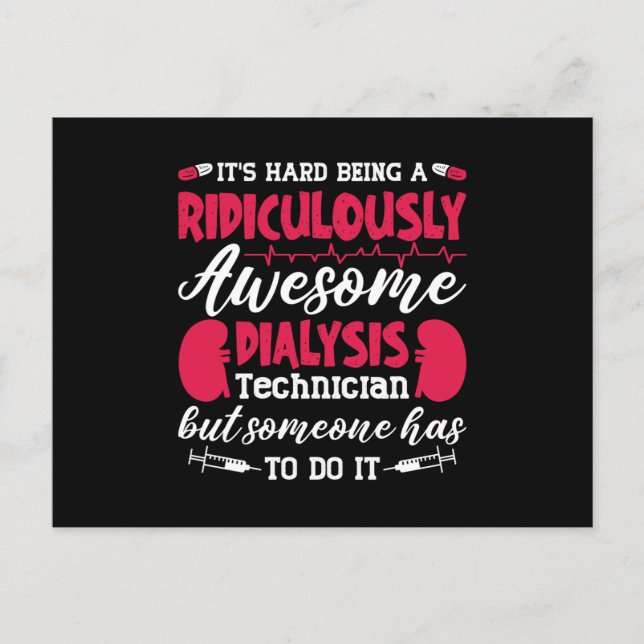 Carte Postale Infirmière de dialyse Awesome Technicien de dialys (Devant)