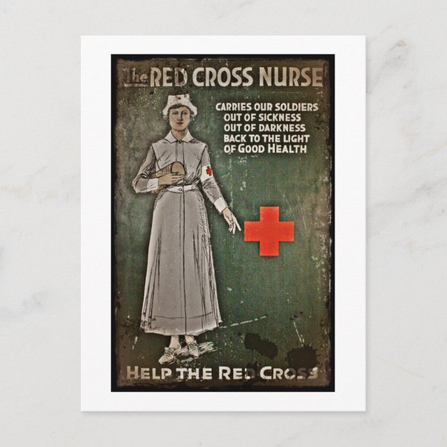 Carte Postale Infirmière demandant des dons WWI (Devant)