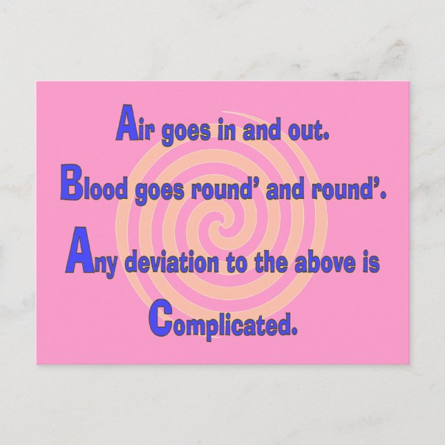 Carte Postale Infirmière drôle ou cadeaux respiratoires de (Devant)