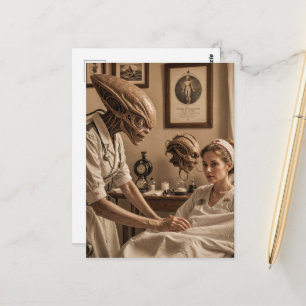 Carte Postale Infirmière extraterrestre