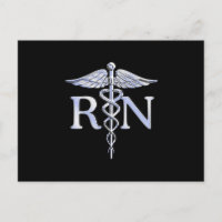 Infirmière inscrite RN Caduceus Snakes Solide Noir