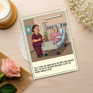 Carte Postale Infirmière offrant au patient une potion verte pou