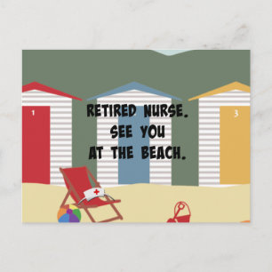 Carte Postale Infirmière retraitée. À la plage.