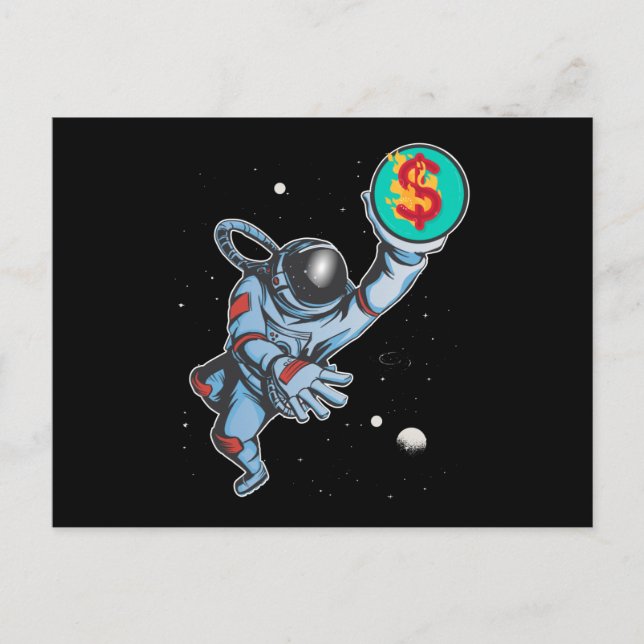Carte Postale Inflation pour l'astronaute lunaire (Devant)