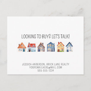 Carte Postale Informations de contact promotionnelles de l'agent